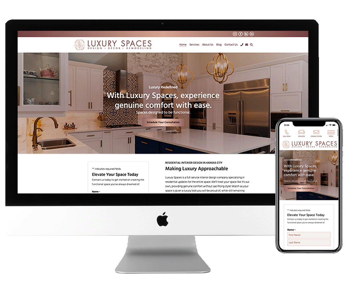 Luxury Spaces website design